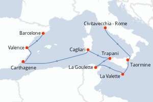 Itinéraire croisière Silversea au départ de Civitavecchia - Rome