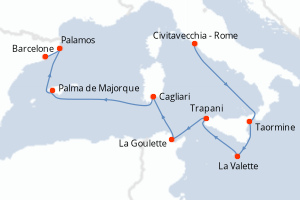 Itinéraire croisière Silversea au départ de Civitavecchia - Rome