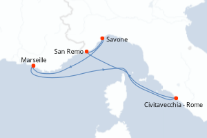 Itinéraire croisière Costa Croisières au départ de Marseille