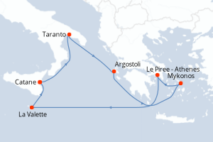 Itinéraire croisière Costa Croisières au départ de Catane