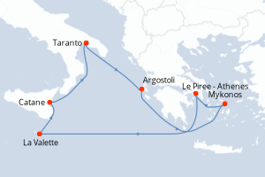 Itinéraire croisière Costa Croisières au départ de Taranto