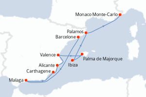 Itinéraire croisière Silversea au départ de Barcelone