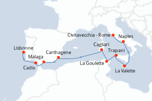 Itinéraire croisière Silversea au départ de Civitavecchia - Rome