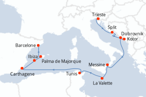 Itinéraire croisière Oceania Cruises au départ de Trieste