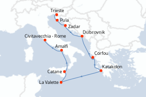 Itinéraire croisière Oceania Cruises au départ de Trieste