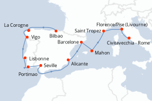 Itinéraire croisière Oceania Cruises au départ de Bilbao