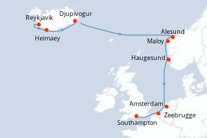 Itinéraire croisière Oceania Cruises au départ de Reykjavik