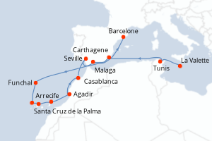 Itinéraire croisière Oceania Cruises au départ de La Valette