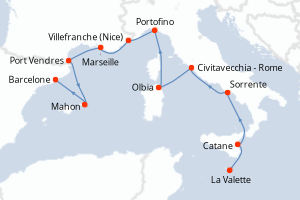 Itinéraire croisière Oceania Cruises au départ de La Valette