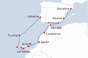 Itinéraire croisière Oceania Cruises au départ de Barcelone