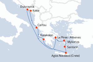 Itinéraire croisière Oceania Cruises au départ de Le Piree - Athenes