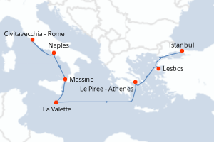 Itinéraire croisière Oceania Cruises au départ de Civitavecchia - Rome