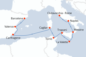 Itinéraire croisière Oceania Cruises au départ de Civitavecchia - Rome