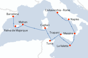 Itinéraire croisière Oceania Cruises au départ de Civitavecchia - Rome