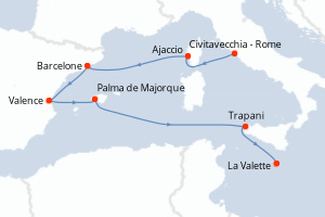 Itinéraire croisière Oceania Cruises au départ de Civitavecchia - Rome