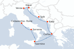 Itinéraire croisière Oceania Cruises au départ de Civitavecchia - Rome