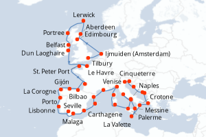 Itinéraire croisière Oceania Cruises au départ de Tilbury