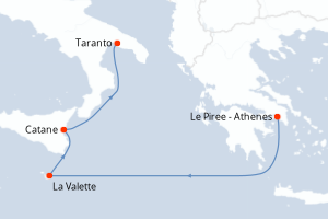 Itinéraire croisière Costa Croisières au départ de Le Piree - Athenes