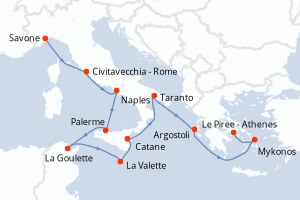 Itinéraire croisière Costa Croisières au départ de Savone