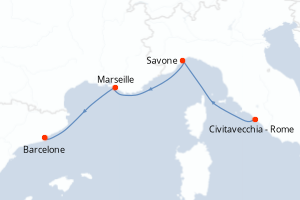 Itinéraire croisière Costa Croisières au départ de Civitavecchia - Rome