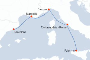 Itinéraire croisière Costa Croisières au départ de Palerme