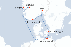 Itinéraire croisière MSC Croisières au départ de Warnemunde