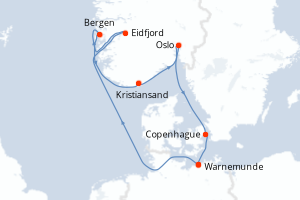 Itinéraire croisière MSC Croisières au départ de Warnemunde