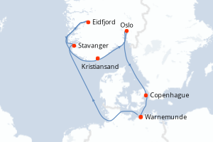 Itinéraire croisière MSC Croisières au départ de Warnemunde