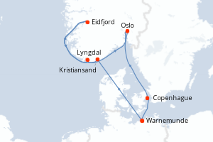 Itinéraire croisière MSC Croisières au départ de Warnemunde