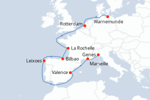 Itinéraire croisière MSC Croisières au départ de Warnemunde