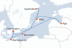 Itinéraire croisière MSC Croisières au départ de Warnemunde