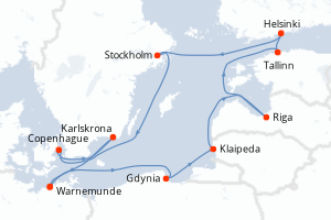 Itinéraire croisière MSC Croisières au départ de Warnemunde