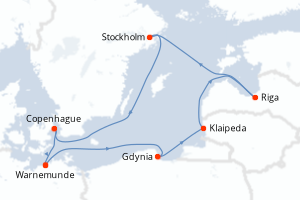 Itinéraire croisière MSC Croisières au départ de Warnemunde