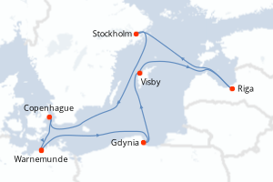 Itinéraire croisière MSC Croisières au départ de Warnemunde