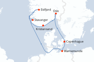 Itinéraire croisière MSC Croisières au départ de Copenhague