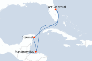 Itinéraire croisière Carnival au départ de Port Canaveral