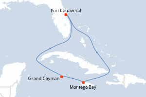 Itinéraire croisière Carnival au départ de Port Canaveral