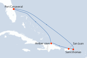 Itinéraire croisière Carnival au départ de Port Canaveral