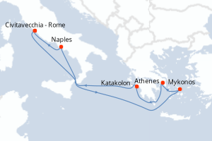 Itinéraire croisière Carnival au départ de Civitavecchia - Rome