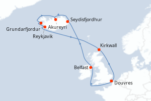 Itinéraire croisière Carnival au départ de Douvres