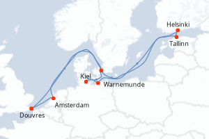 Itinéraire croisière Carnival au départ de Douvres