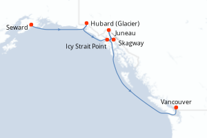 Itinéraire croisière Royal Caribbean au départ de Seward