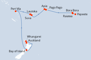 Itinéraire croisière Regent Seven Seas Cruises au départ de Auckland