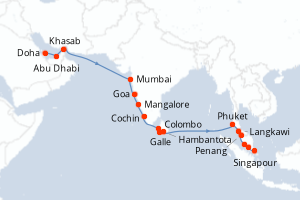 Itinéraire croisière Regent Seven Seas Cruises au départ de Doha