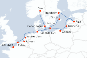 Itinéraire croisière Regent Seven Seas Cruises au départ de Le Havre