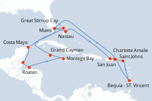 Itinéraire croisière Regent Seven Seas Cruises au départ de Miami