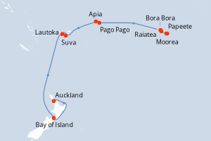 Itinéraire croisière Regent Seven Seas Cruises au départ de Papeete