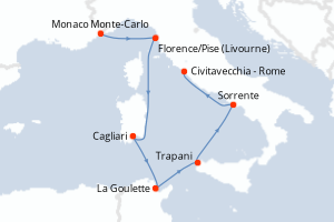 Itinéraire croisière Regent Seven Seas Cruises au départ de Monaco Monte-Carlo