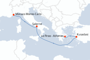 Itinéraire croisière Regent Seven Seas Cruises au départ de Monaco Monte-Carlo