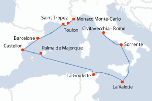 Itinéraire croisière Regent Seven Seas Cruises au départ de Monaco Monte-Carlo